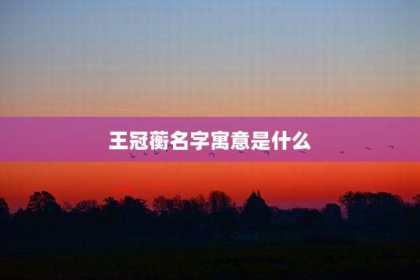 王冠蘅名字寓意是什么