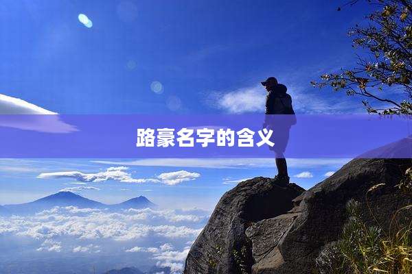路豪名字的含义
