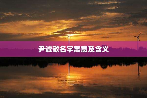 尹诚敬名字寓意及含义