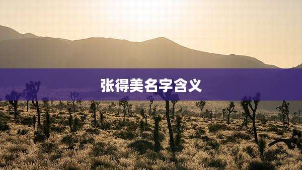 张得美名字含义