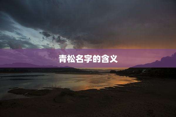 青松名字的含义