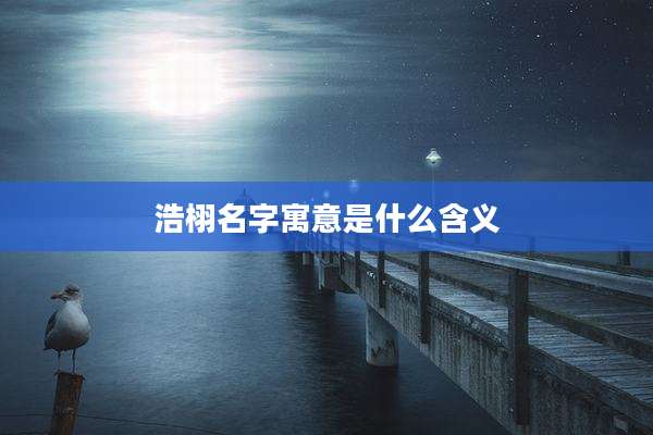 浩栩名字寓意是什么含义