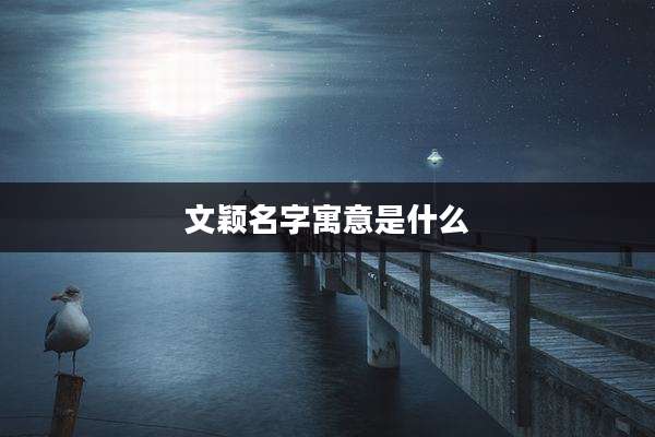 文颖名字寓意是什么