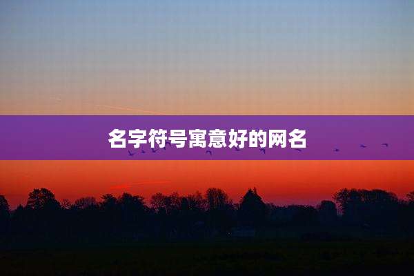 名字符号寓意好的网名