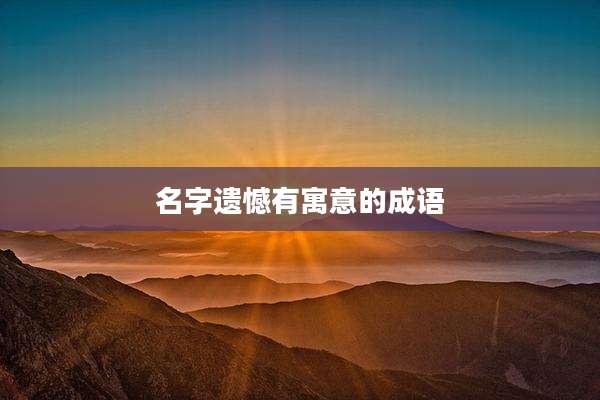 名字遗憾有寓意的成语