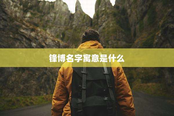 锋博名字寓意是什么