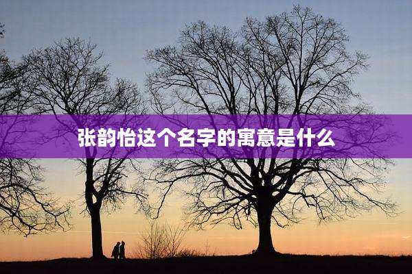 张韵怡这个名字的寓意是什么