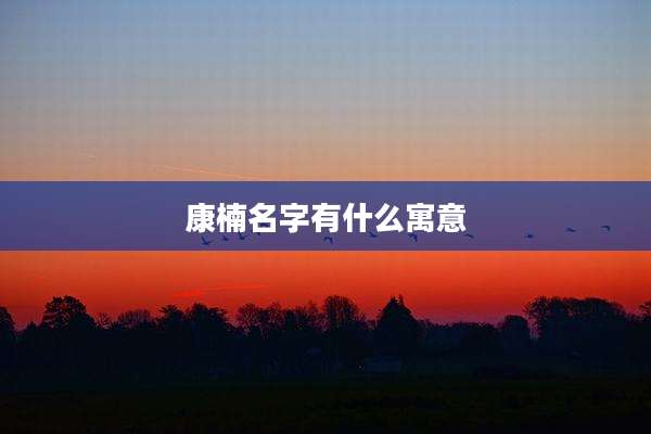 康楠名字有什么寓意