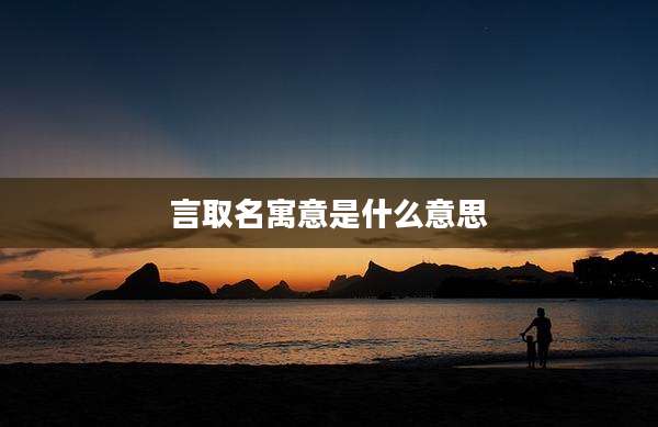 言取名寓意是什么意思