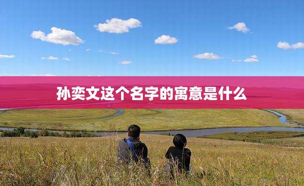 孙奕文这个名字的寓意是什么