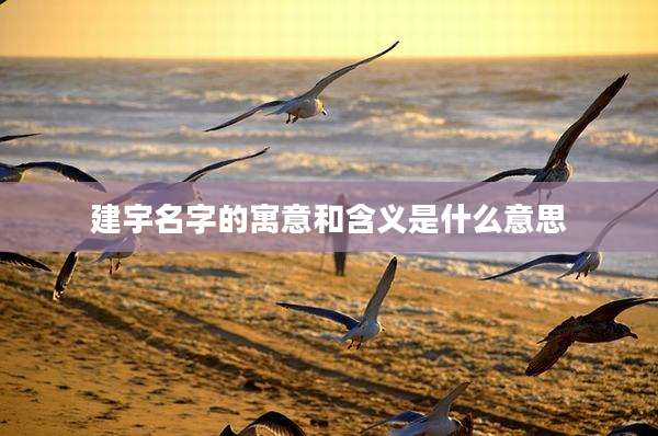 建宇名字的寓意和含义是什么意思