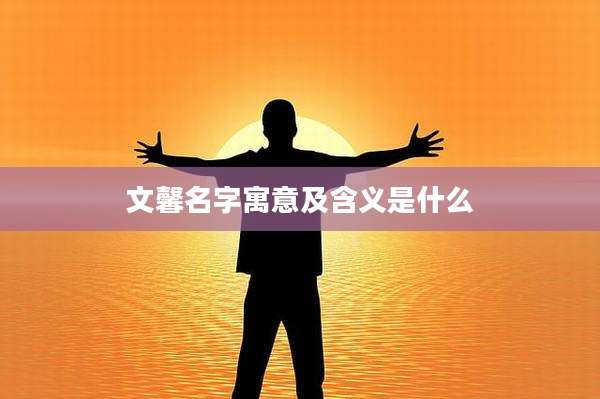 文馨名字寓意及含义是什么