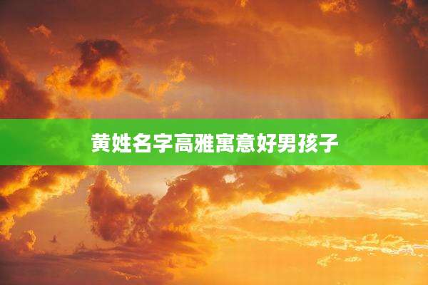 黄姓名字高雅寓意好男孩子