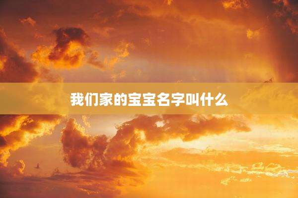 我们家的宝宝名字叫什么