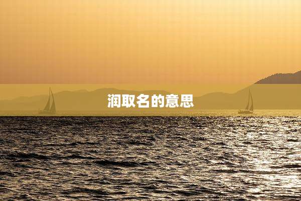 润取名的意思