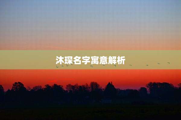 沐琛名字寓意解析