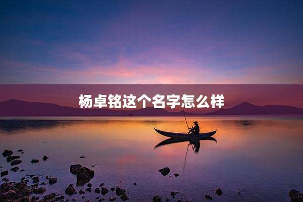 杨卓铭这个名字怎么样