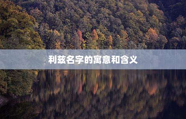 利兹名字的寓意和含义