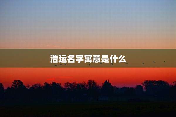 浩运名字寓意是什么