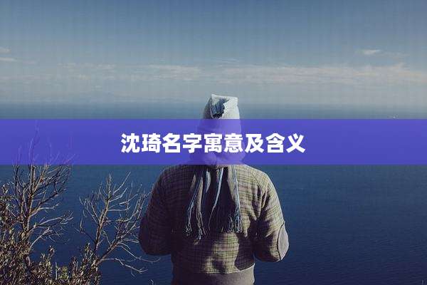 沈琦名字寓意及含义