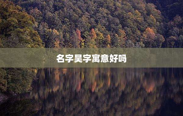 名字昊字寓意好吗