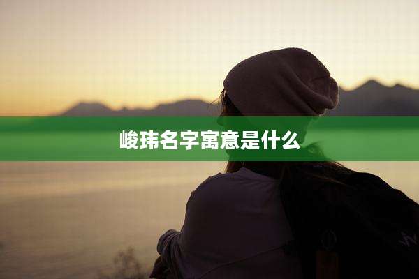 峻玮名字寓意是什么