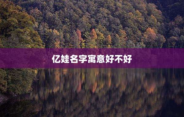 亿娃名字寓意好不好