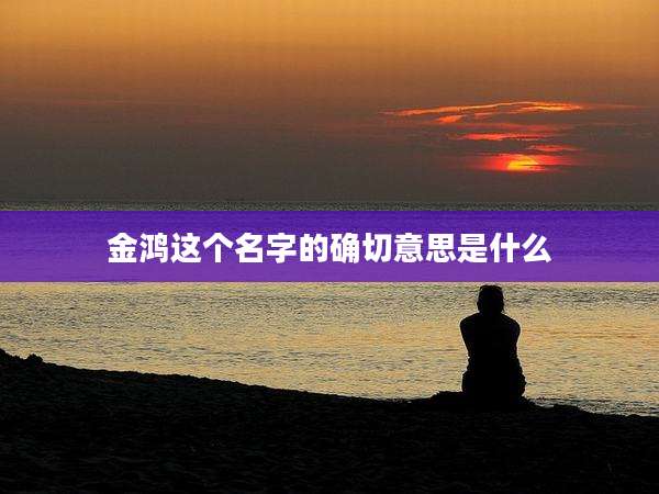 金鸿这个名字的确切意思是什么