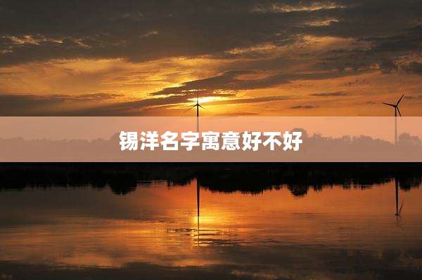 锡洋名字寓意好不好