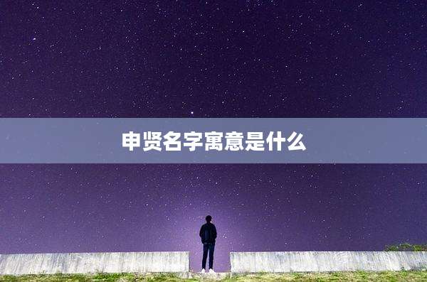 申贤名字寓意是什么