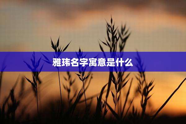 雅玮名字寓意是什么
