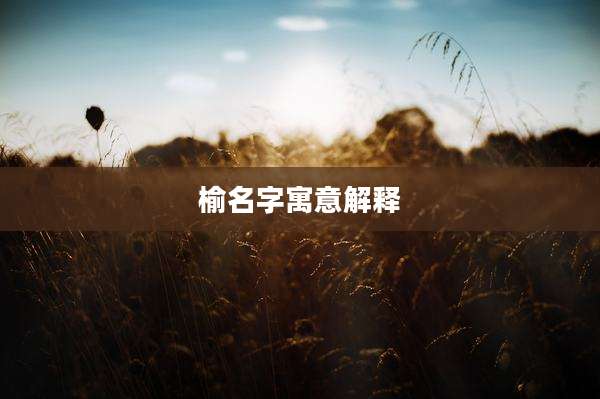 榆名字寓意解释