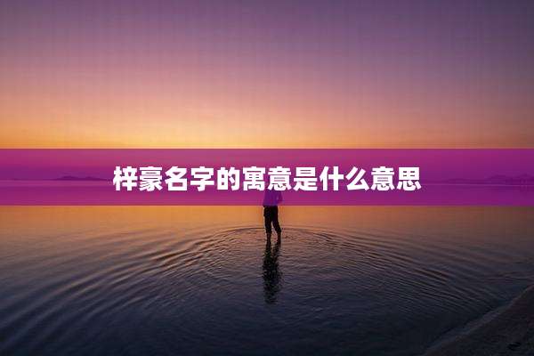 梓豪名字的寓意是什么意思