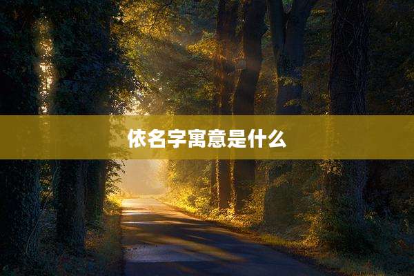 依名字寓意是什么