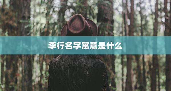 李行名字寓意是什么