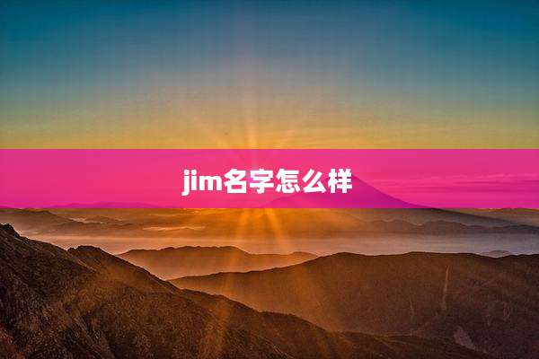 jim名字怎么样
