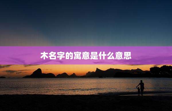 木名字的寓意是什么意思