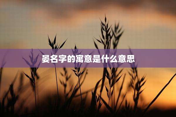 晏名字的寓意是什么意思