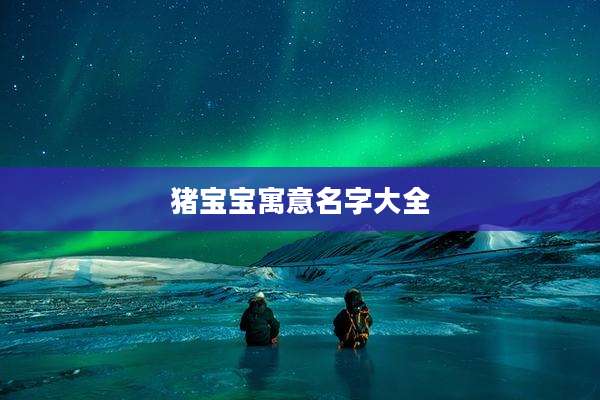 猪宝宝寓意名字大全