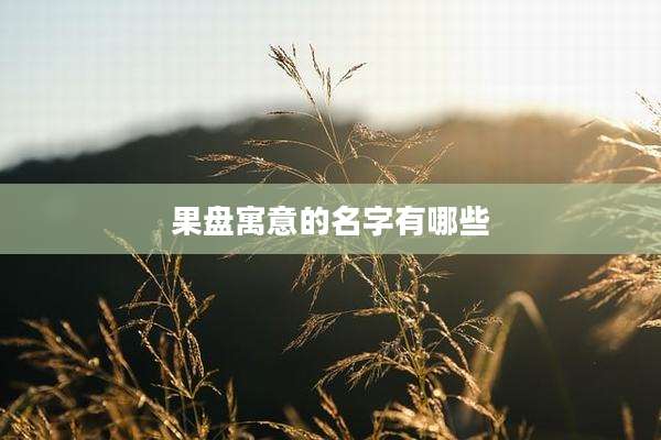 果盘寓意的名字有哪些