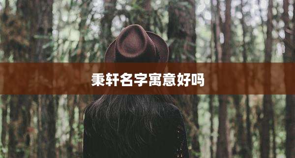 秉轩名字寓意好吗