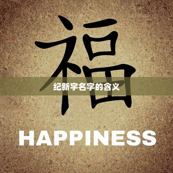 纪新宇名字的含义