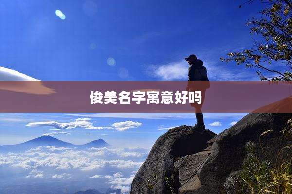 俊美名字寓意好吗