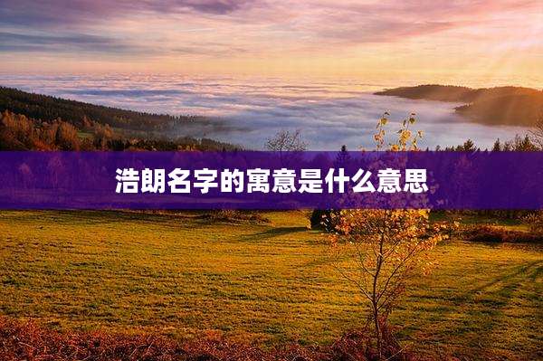 浩朗名字的寓意是什么意思