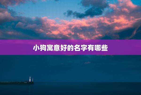 小狗寓意好的名字有哪些