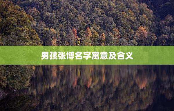 男孩张博名字寓意及含义