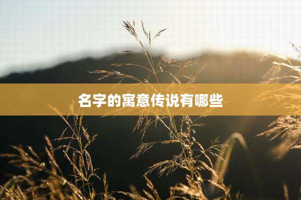 名字的寓意传说有哪些