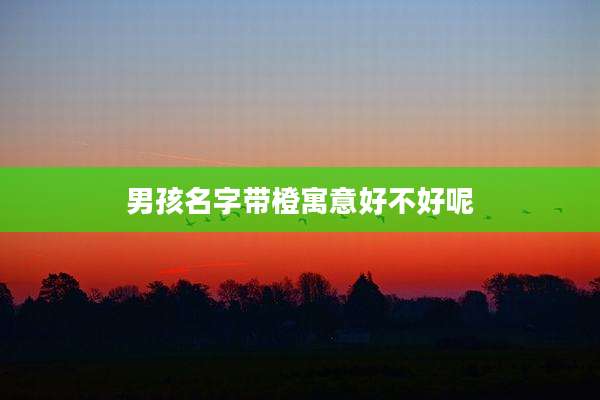 男孩名字带橙寓意好不好呢