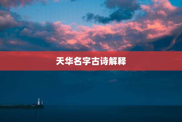 天华名字古诗解释