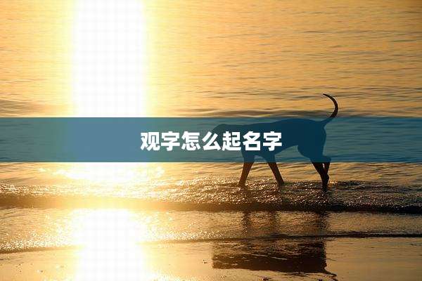 观字怎么起名字